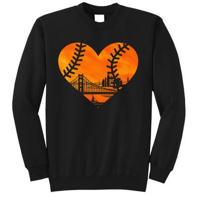 US State San Francisco Baseball Vintage Heart Sweatshirt