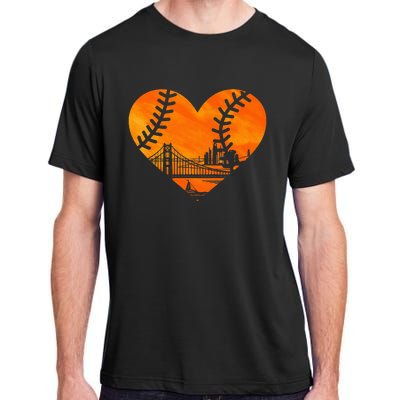 US State San Francisco Baseball Vintage Heart Adult ChromaSoft Performance T-Shirt