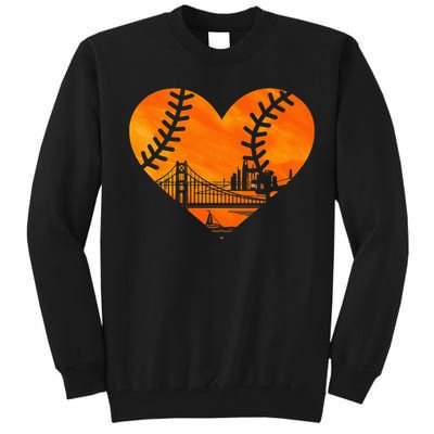 US State San Francisco Baseball Vintage Heart Tall Sweatshirt