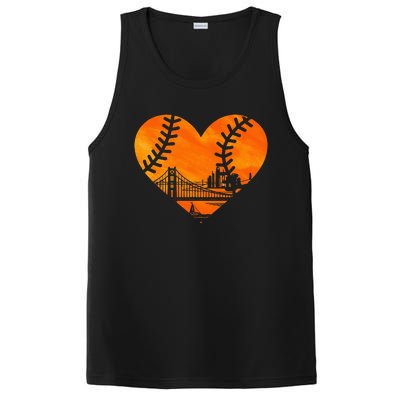 US State San Francisco Baseball Vintage Heart PosiCharge Competitor Tank