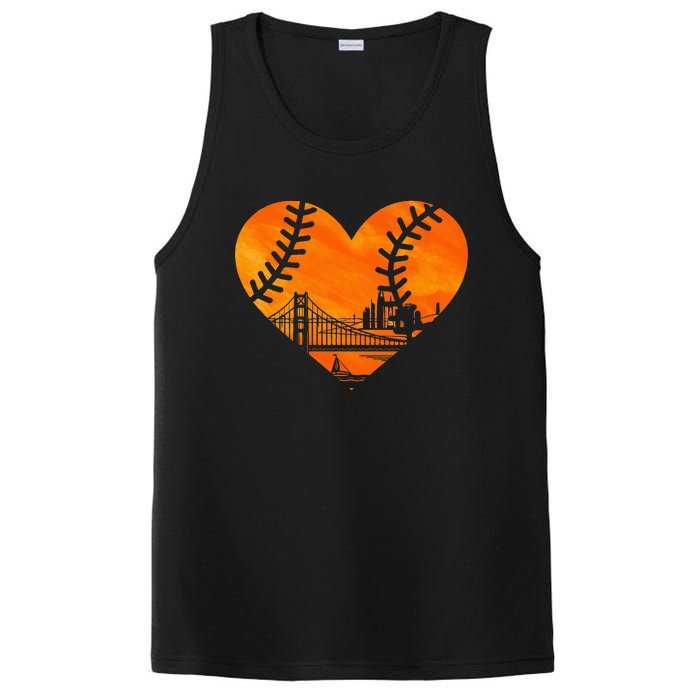 US State San Francisco Baseball Vintage Heart PosiCharge Competitor Tank