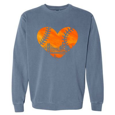 US State San Francisco Baseball Vintage Heart Garment-Dyed Sweatshirt