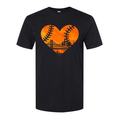 US State San Francisco Baseball Vintage Heart Softstyle CVC T-Shirt