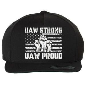 UAW Strong Solidarity UAW Proud Union UAW Laborer Worker Wool Snapback Cap