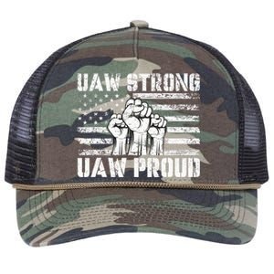 UAW Strong Solidarity UAW Proud Union UAW Laborer Worker Retro Rope Trucker Hat Cap