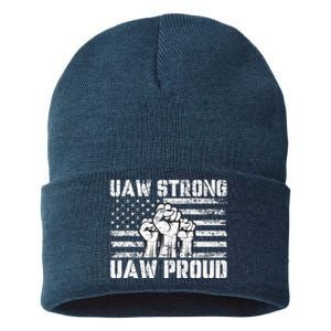 UAW Strong Solidarity UAW Proud Union UAW Laborer Worker Sustainable Knit Beanie