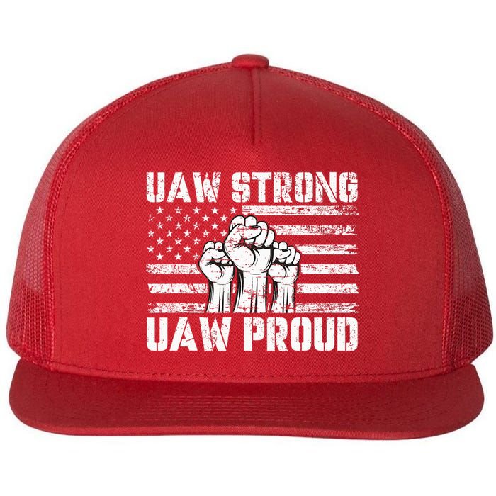 UAW Strong Solidarity UAW Proud Union UAW Laborer Worker Flat Bill Trucker Hat