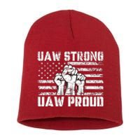 UAW Strong Solidarity UAW Proud Union UAW Laborer Worker Short Acrylic Beanie