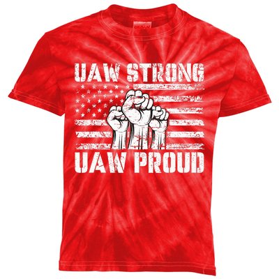 UAW Strong Solidarity UAW Proud Union UAW Laborer Worker Kids Tie-Dye T-Shirt