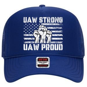 UAW Strong Solidarity UAW Proud Union UAW Laborer Worker High Crown Mesh Back Trucker Hat