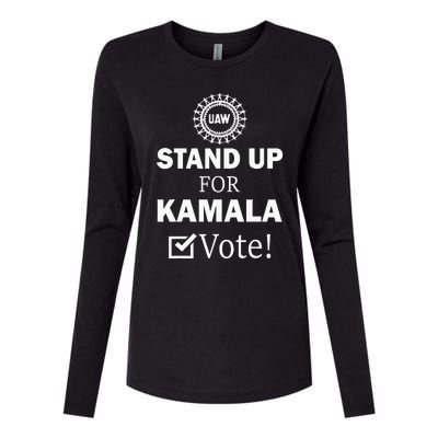 Uaw Strike Stand Up For Kamala Vote Uaw Red Womens Cotton Relaxed Long Sleeve T-Shirt