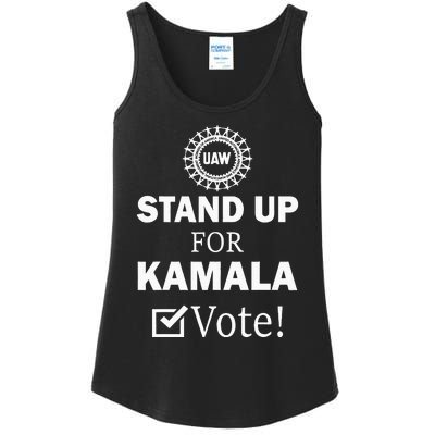 Uaw Strike Stand Up For Kamala Vote Uaw Red Ladies Essential Tank