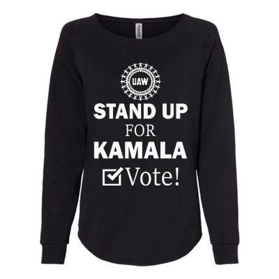 Uaw Strike Stand Up For Kamala Vote Uaw Red Womens California Wash Sweatshirt