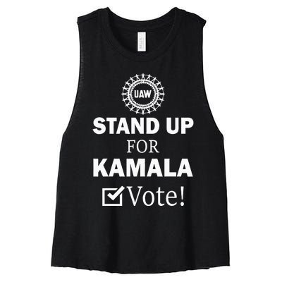 Uaw Strike Stand Up For Kamala Vote Uaw Red Women's Racerback Cropped Tank