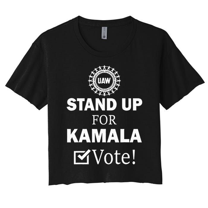 Uaw Strike Stand Up For Kamala Vote Uaw Red Women's Crop Top Tee