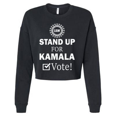 Uaw Strike Stand Up For Kamala Vote Uaw Red Cropped Pullover Crew