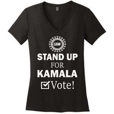 Uaw Strike Stand Up For Kamala Vote Uaw Red Women's V-Neck T-Shirt