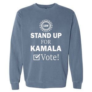 Uaw Strike Stand Up For Kamala Vote Uaw Red Garment-Dyed Sweatshirt