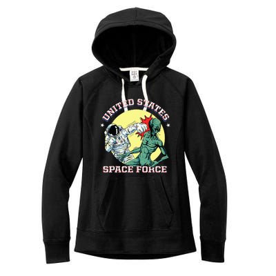 United States Space Force Funny Space Lover & Ufo Alien Women's Fleece Hoodie