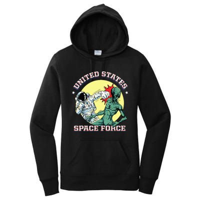 United States Space Force Funny Space Lover & Ufo Alien Women's Pullover Hoodie