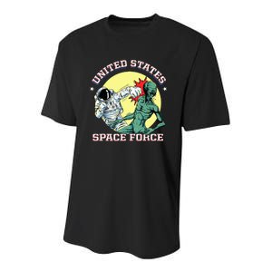 United States Space Force Funny Space Lover & Ufo Alien Youth Performance Sprint T-Shirt