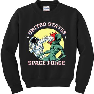 United States Space Force Funny Space Lover & Ufo Alien Kids Sweatshirt