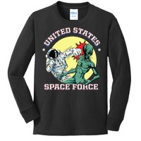 United States Space Force Funny Space Lover & Ufo Alien Kids Long Sleeve Shirt