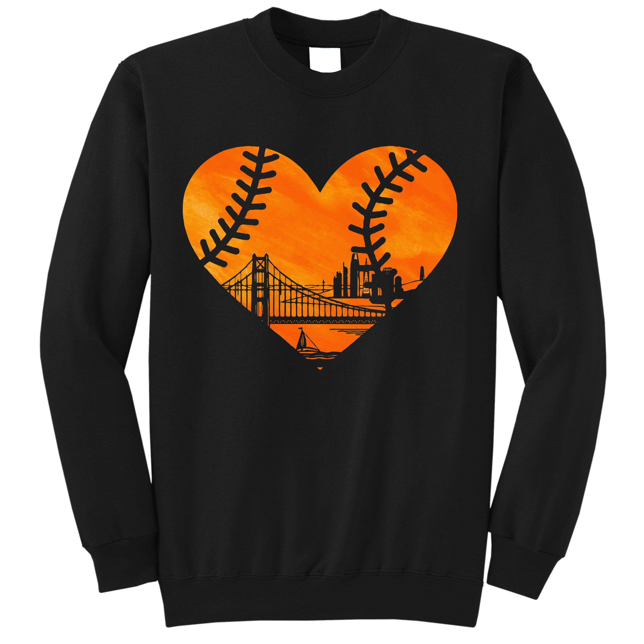 US State San Francisco Baseball Vintage Heart Sweatshirt