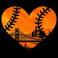 US State San Francisco Baseball Vintage Heart Sweatshirt