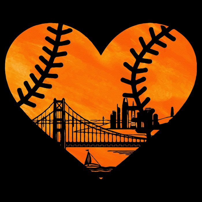 US State San Francisco Baseball Vintage Heart Sweatshirt