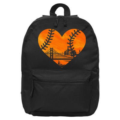US State San Francisco Baseball Vintage Heart 16 in Basic Backpack