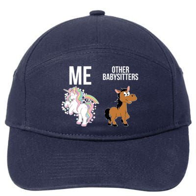 Unicorn Sitter Sitting Sitters Meaningful Gift 7-Panel Snapback Hat