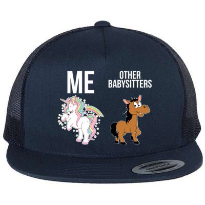 Unicorn Sitter Sitting Sitters Meaningful Gift Flat Bill Trucker Hat