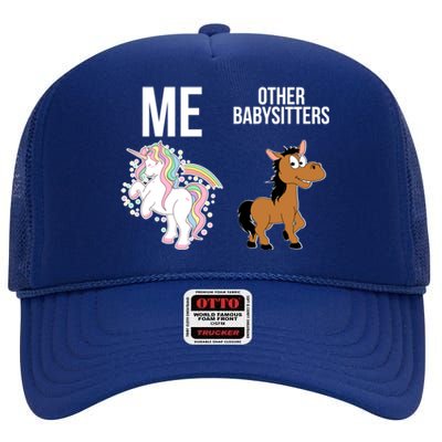 Unicorn Sitter Sitting Sitters Meaningful Gift High Crown Mesh Back Trucker Hat