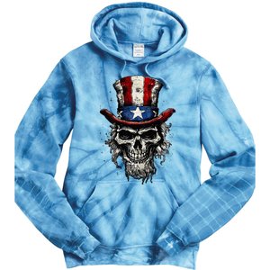 uncle sam skull Tie Dye Hoodie