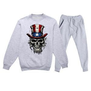 uncle sam skull Premium Crewneck Sweatsuit Set