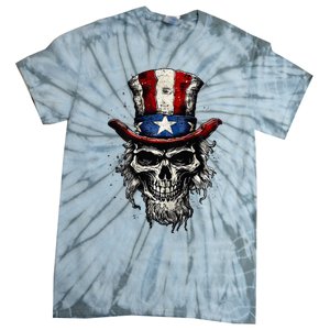 uncle sam skull Tie-Dye T-Shirt