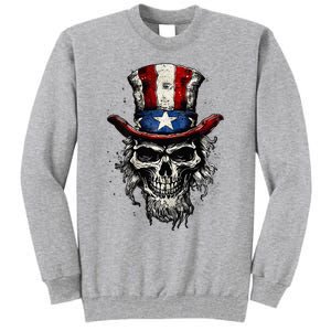 uncle sam skull Tall Sweatshirt