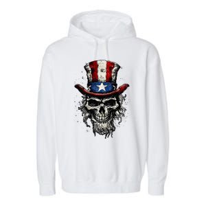 uncle sam skull Garment-Dyed Fleece Hoodie