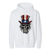 uncle sam skull Garment-Dyed Fleece Hoodie