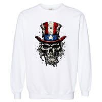 uncle sam skull Garment-Dyed Sweatshirt