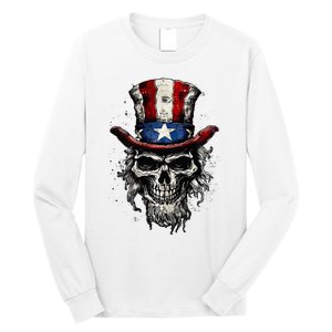 uncle sam skull Long Sleeve Shirt