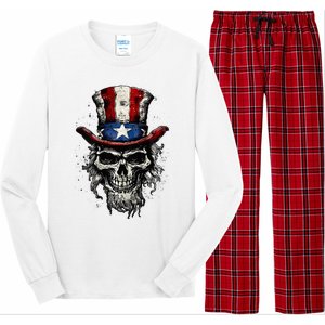 uncle sam skull Long Sleeve Pajama Set