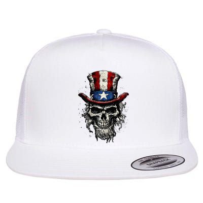 uncle sam skull Flat Bill Trucker Hat