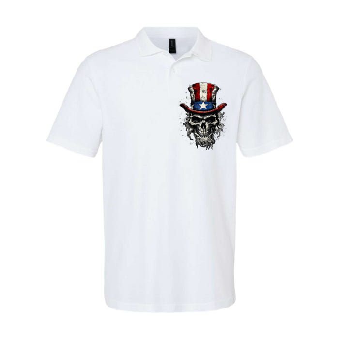 uncle sam skull Softstyle Adult Sport Polo