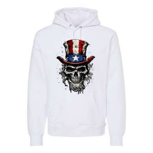 uncle sam skull Premium Hoodie