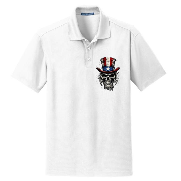 uncle sam skull Dry Zone Grid Polo