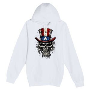 uncle sam skull Premium Pullover Hoodie