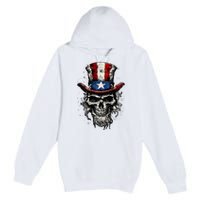 uncle sam skull Premium Pullover Hoodie