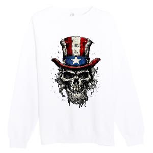 uncle sam skull Premium Crewneck Sweatshirt